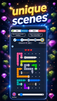 Arrow Off — unique scenes with glowing neon puzzle layouts